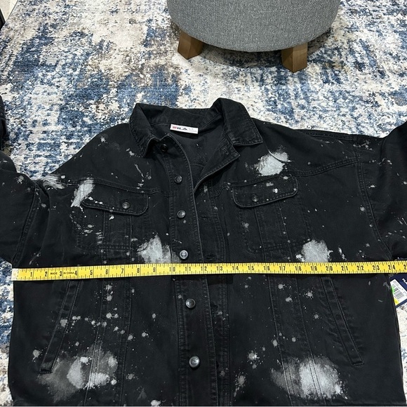 NWT FILA Black & White Splatter Ajax Denim Jacket Size Medium - Picture 10 of 10